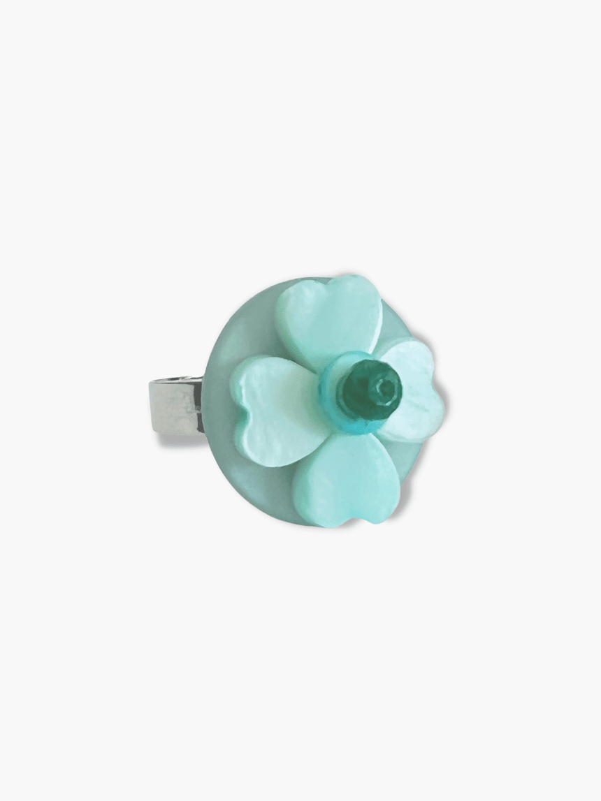 Isya statement ring met bloem