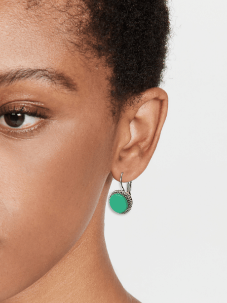 Itty oorbellen met mintkleurige steen