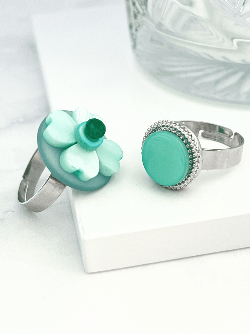 Ivah ring met mintkleurige steen