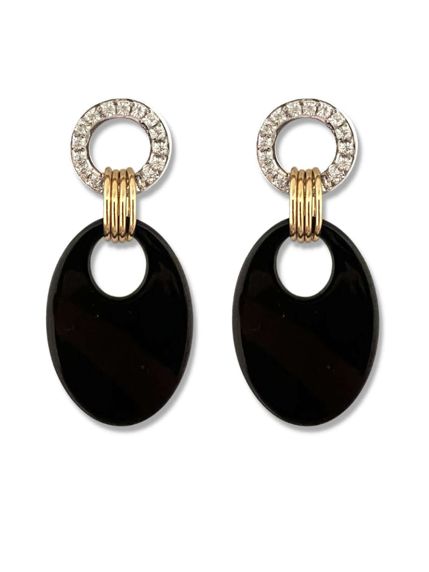 Jodi statement oorbellen zwart met zirkonia