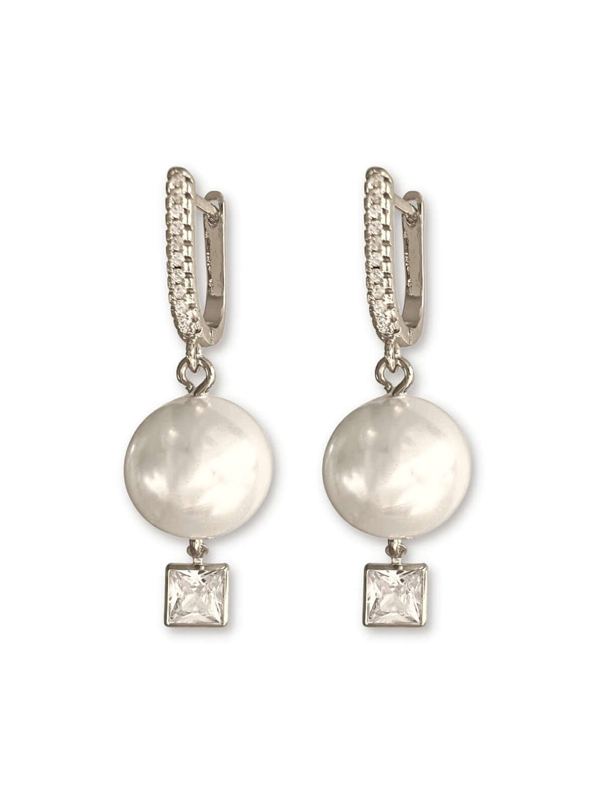 Joia zirkonia oorbellen met parel