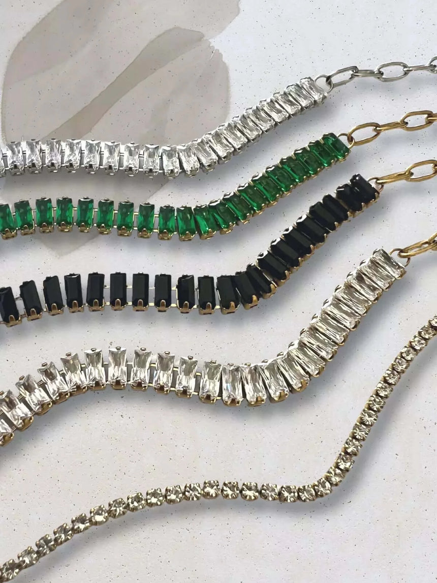 Jord stainless steel armband met groene zirkonia