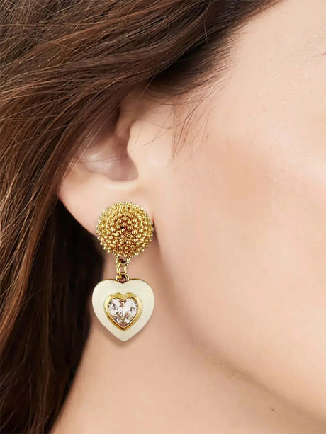 Kaat zirkonia hart oorbellen wit