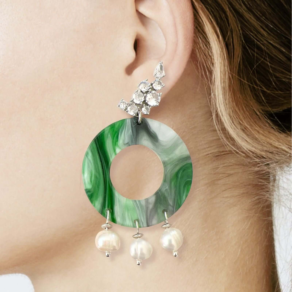 Leto oorbellen met parels en kristal