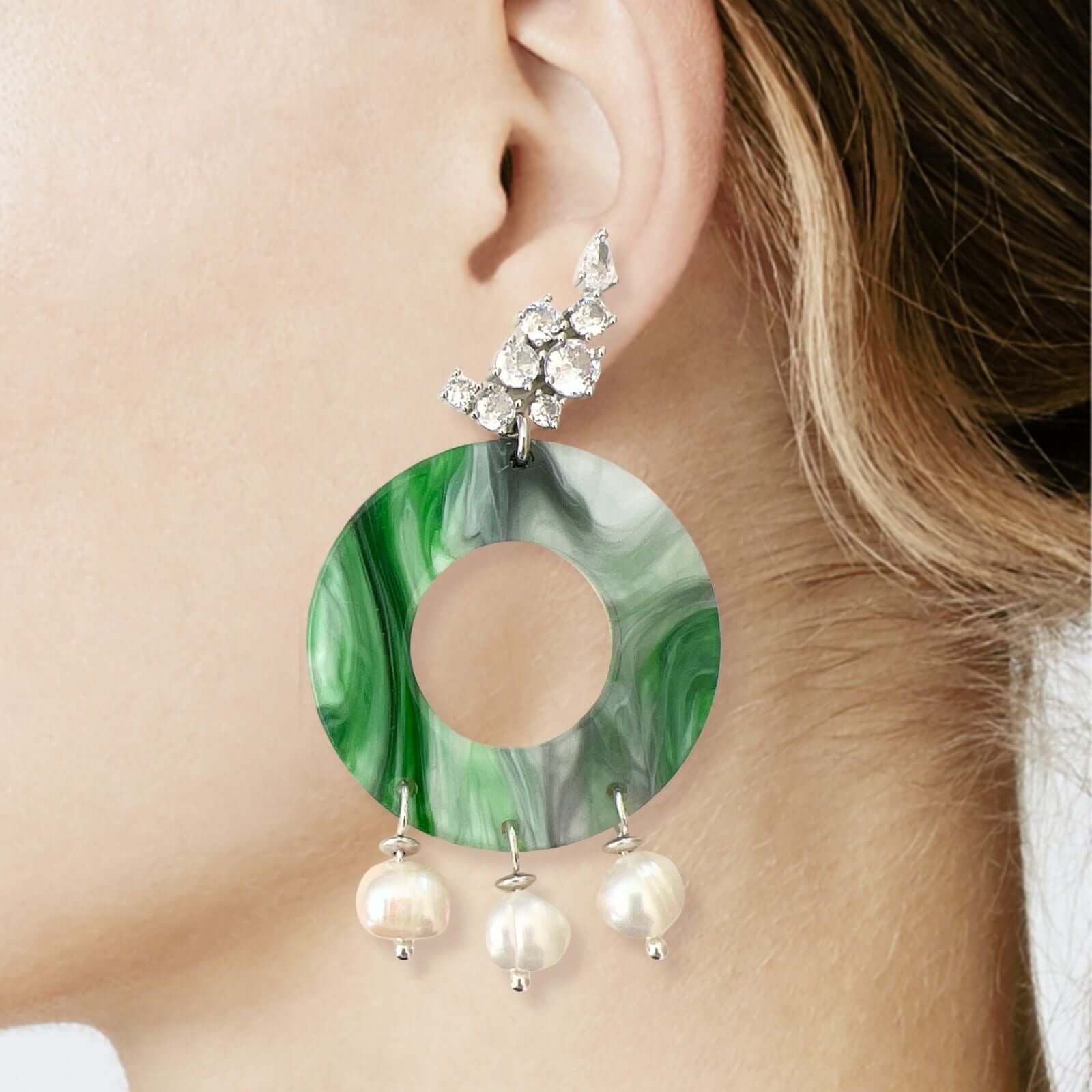 Leto oorbellen met parels en kristal