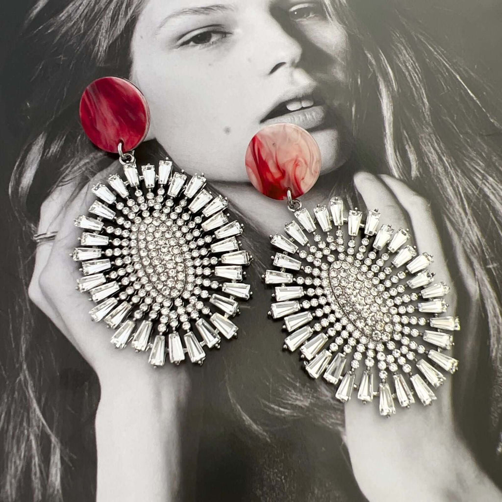 Lexi statement oorbellen met kristal