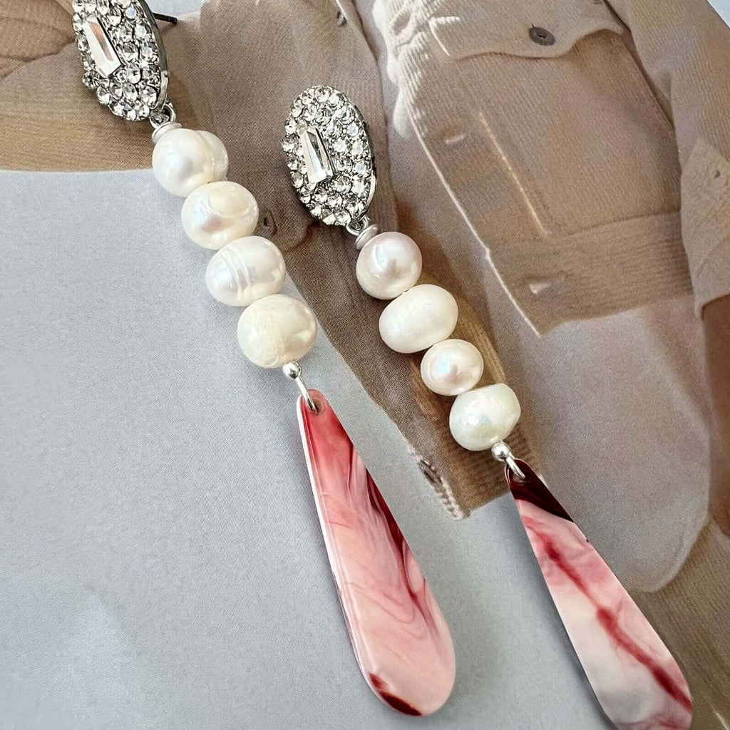 Libi lange oorbellen met parels