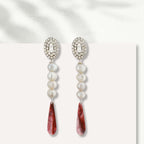 Libi lange oorbellen met parels