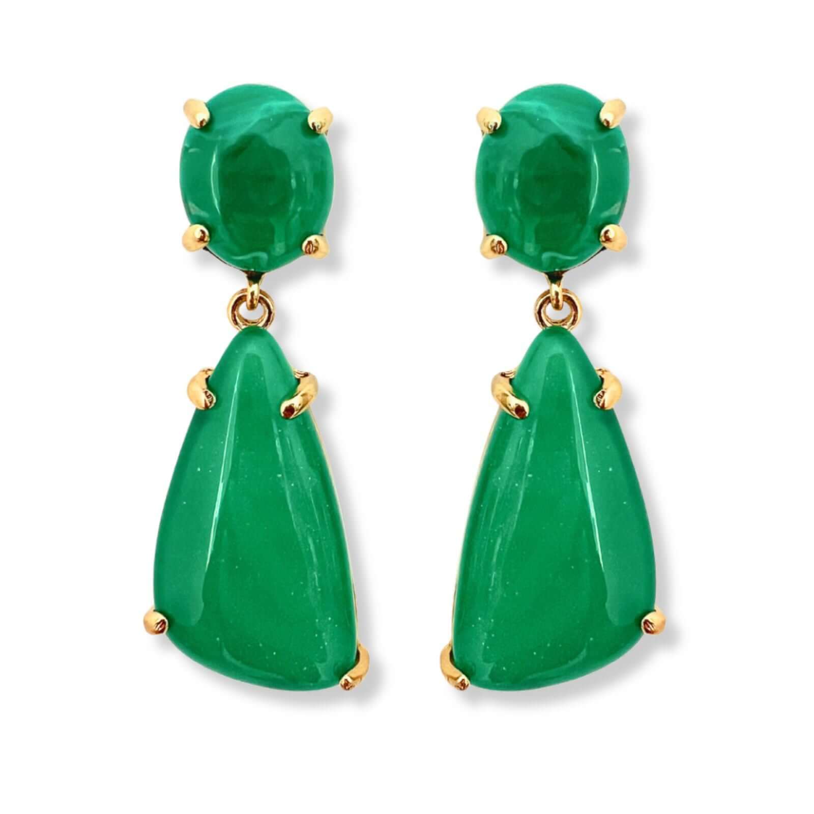 Lina geometrische oorbellen groen