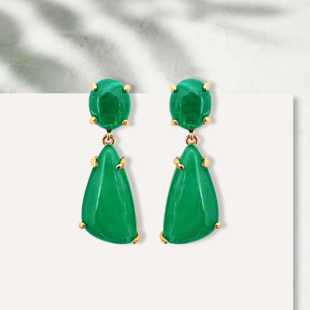 Lina geometrische oorbellen groen