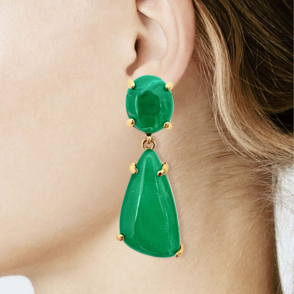 Lina geometrische oorbellen groen
