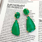 Lina geometrische oorbellen groen