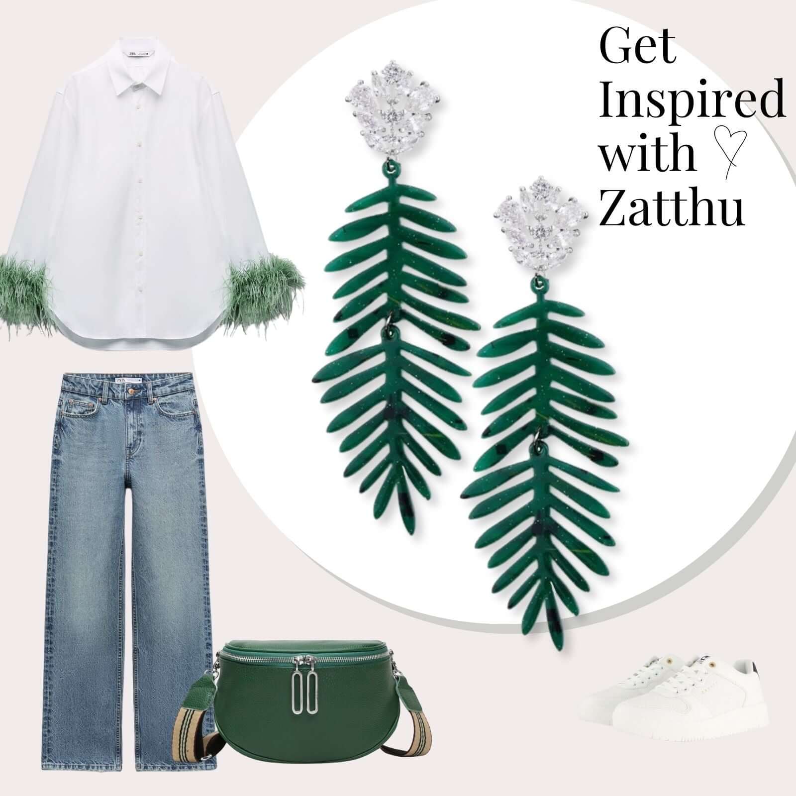 Linn resin statement oorbellen groen