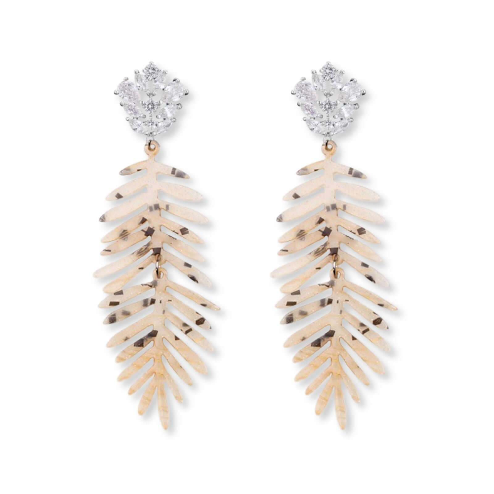 Lino resin statement oorbellen beige