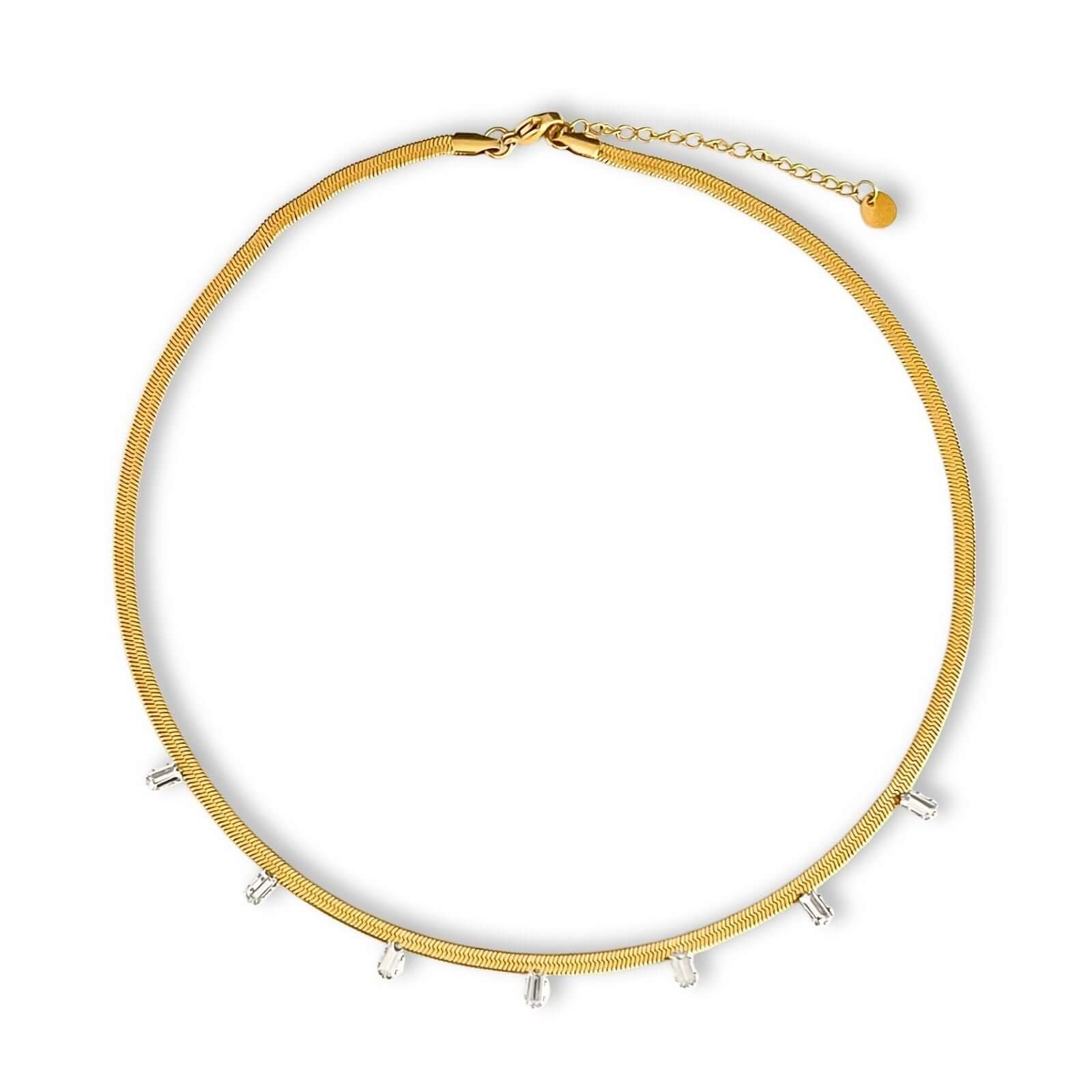 Liss snake ketting met zirkonia