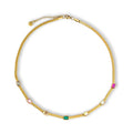 Liva snake ketting met zirkonia multicolor