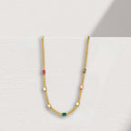 Liva snake ketting met zirkonia multicolor