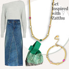 Liva snake ketting met zirkonia multicolor