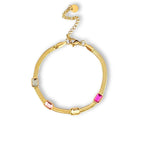 Livé snake armband met zirkonia multicolor