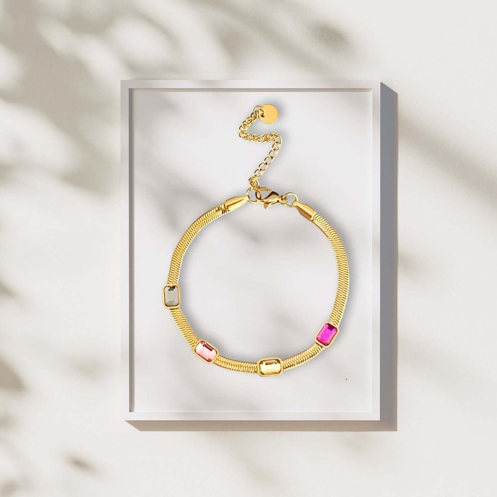 Livé snake armband met zirkonia multicolor