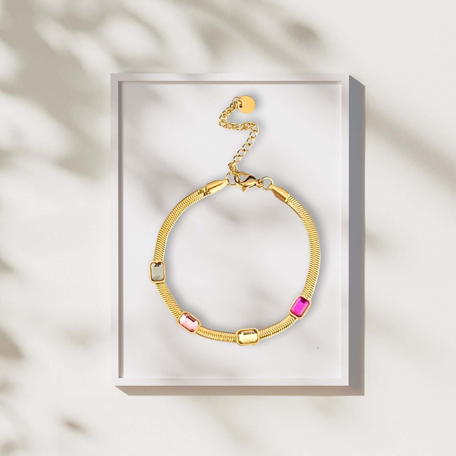 Livé snake armband met zirkonia multicolor