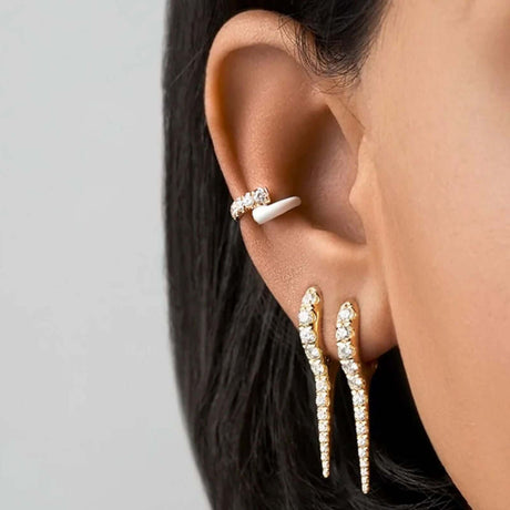 Loek 925 spike earrings gold large [PRE-ORDER]