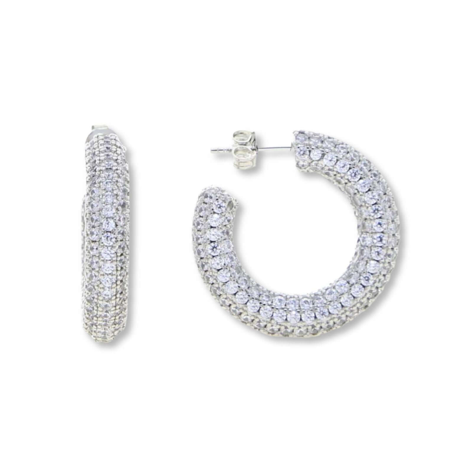 Lola zirkonia oorringen zilver