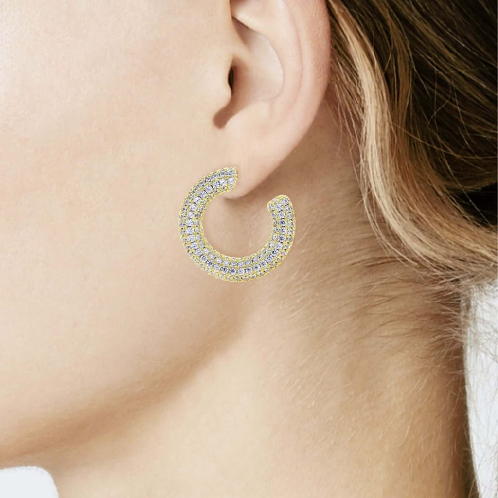 Loni zirkonia oorringen goud