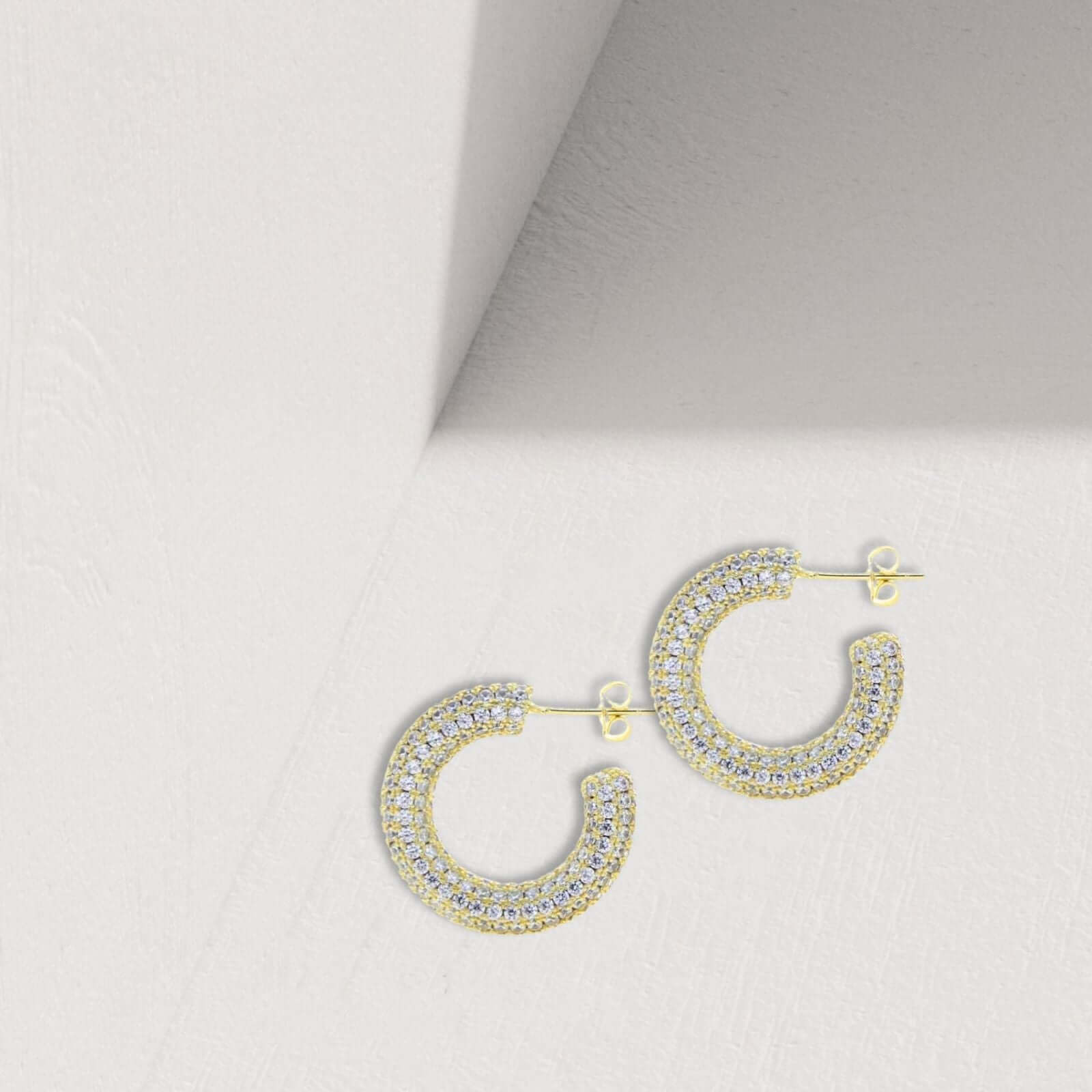 Loni zirkonia oorringen goud