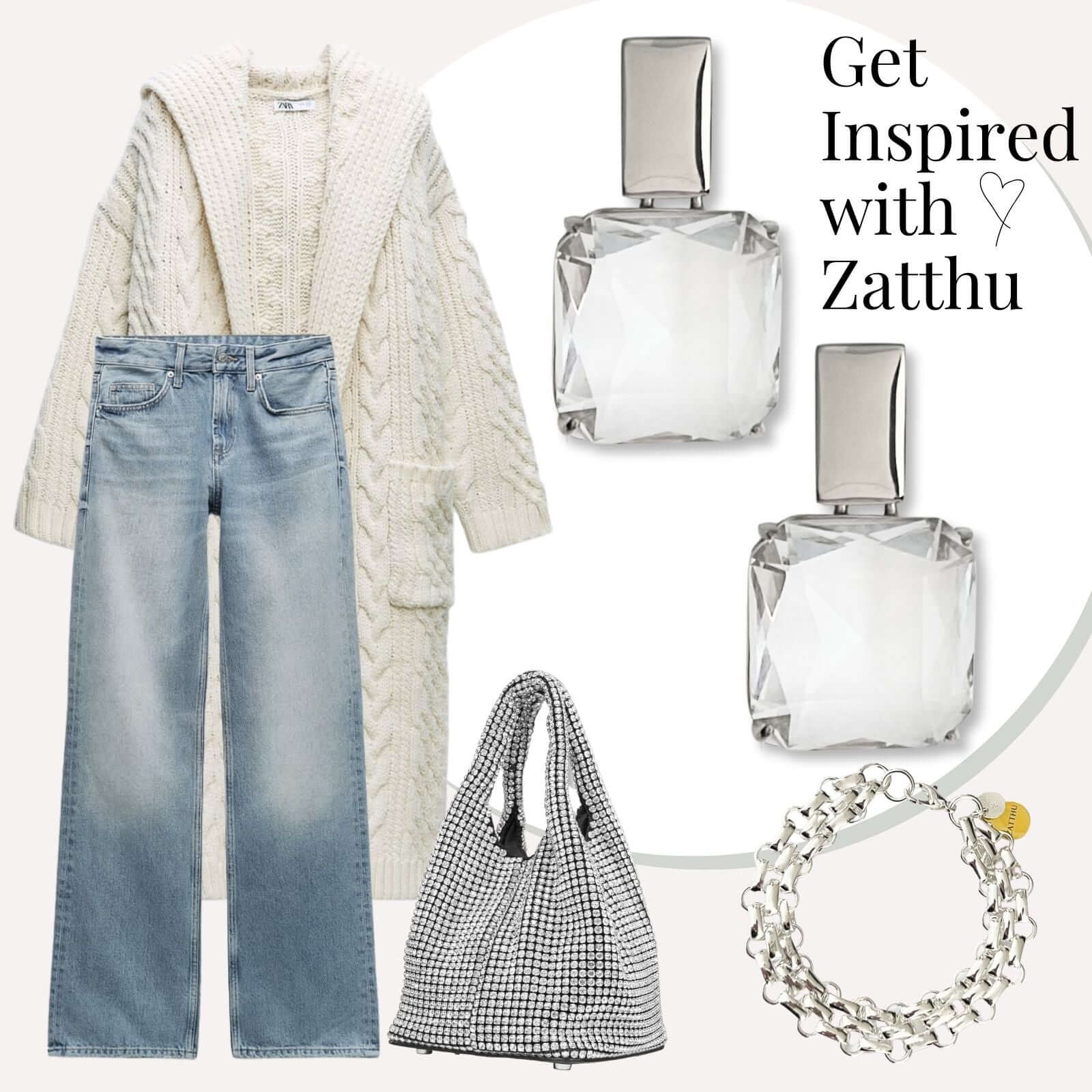 Lous oorbellen van kristal