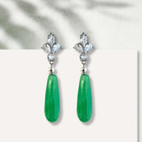 Lova oorbellen met groene natuursteen