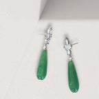 Lova oorbellen met groene natuursteen