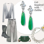 Lova oorbellen met groene natuursteen