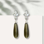 Lové oorbellen met bruine natuursteen