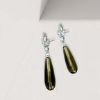 Lové oorbellen met bruine natuursteen