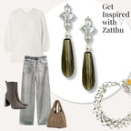 Lové oorbellen met bruine natuursteen