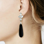 Lovy oorbellen met zwarte natuursteen