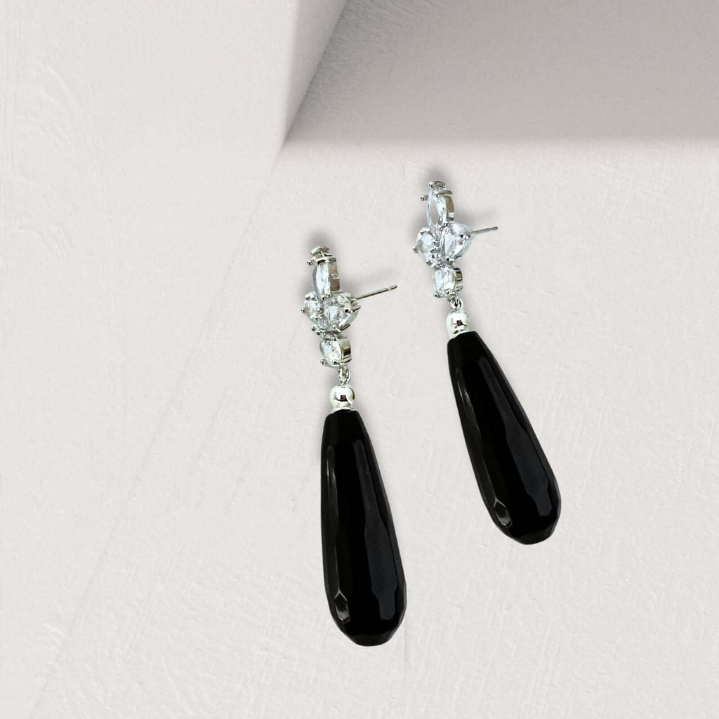 Lovy oorbellen met zwarte natuursteen