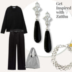 Lovy oorbellen met zwarte natuursteen