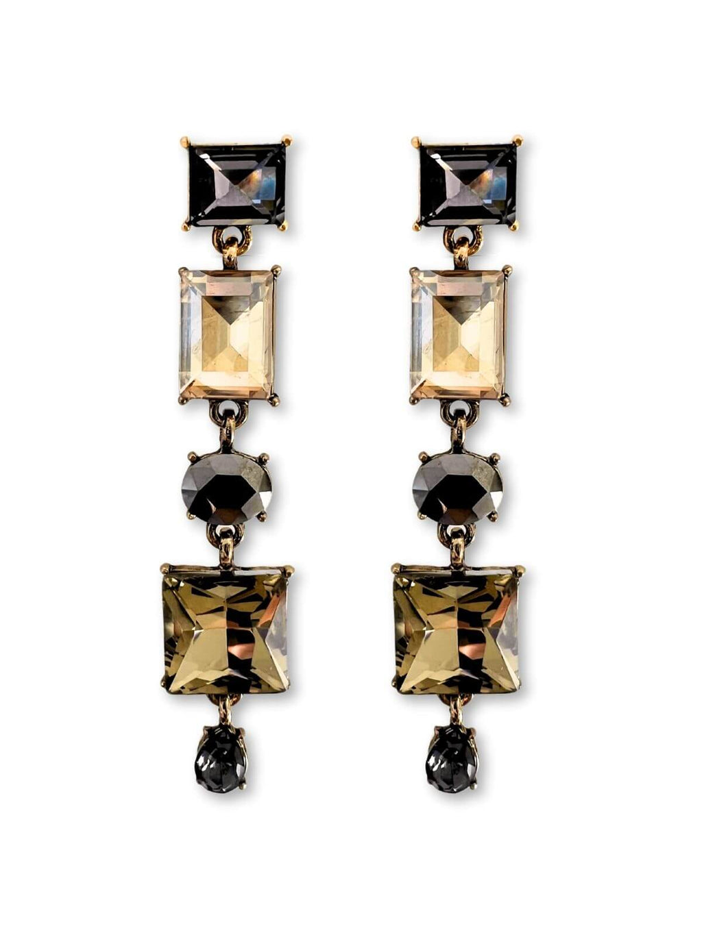 Lude statement oorbellen kristal