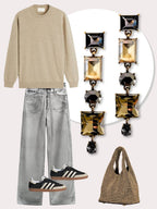 Lude statement oorbellen kristal