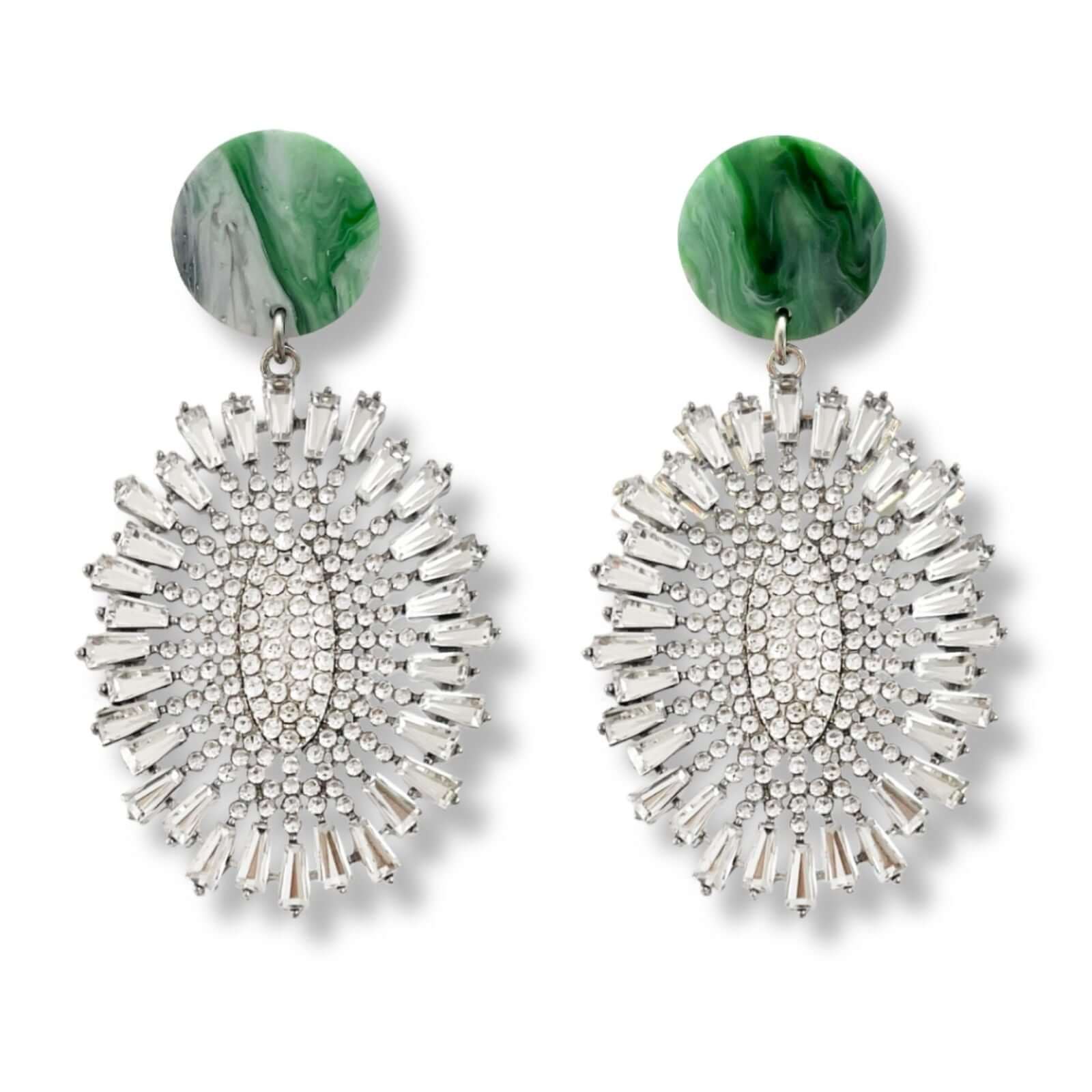 Leta statement oorbellen met kristal