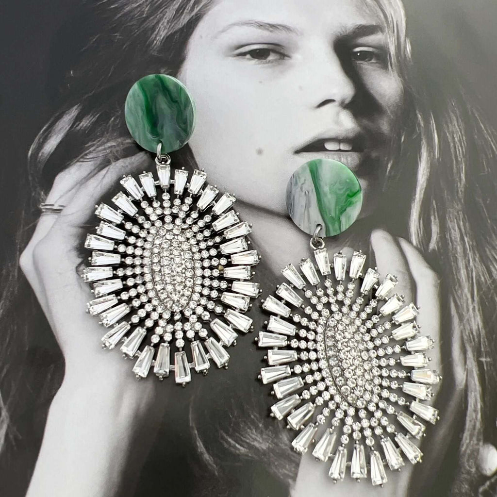 Leta statement oorbellen met kristal