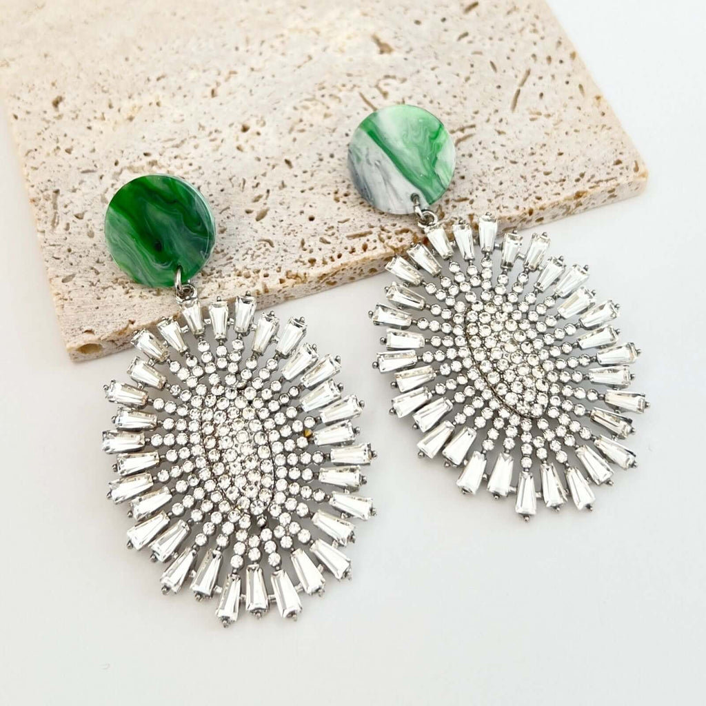 Leta statement oorbellen met kristal