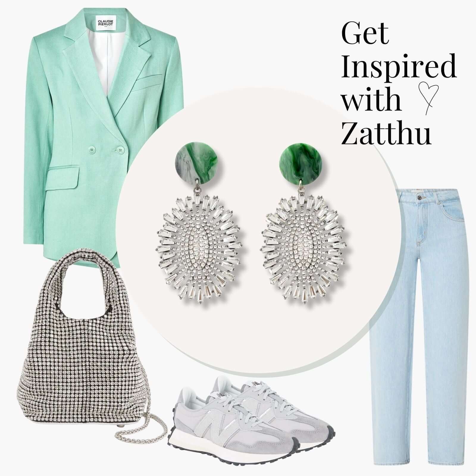 Leta statement oorbellen met kristal