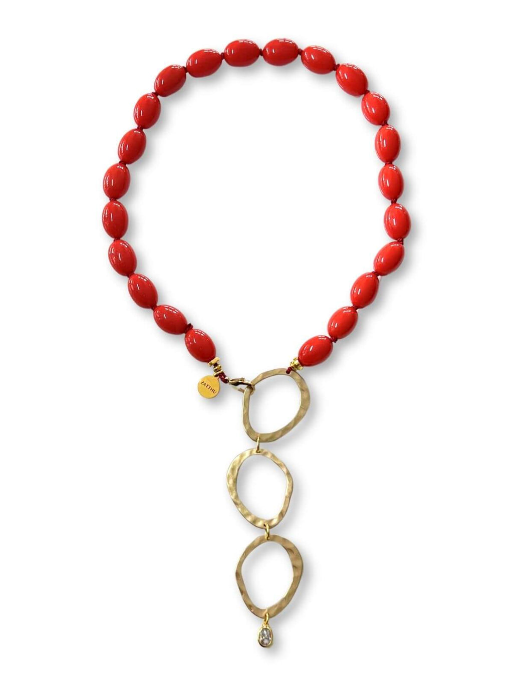 Luit statement ketting rood - One of a Kind