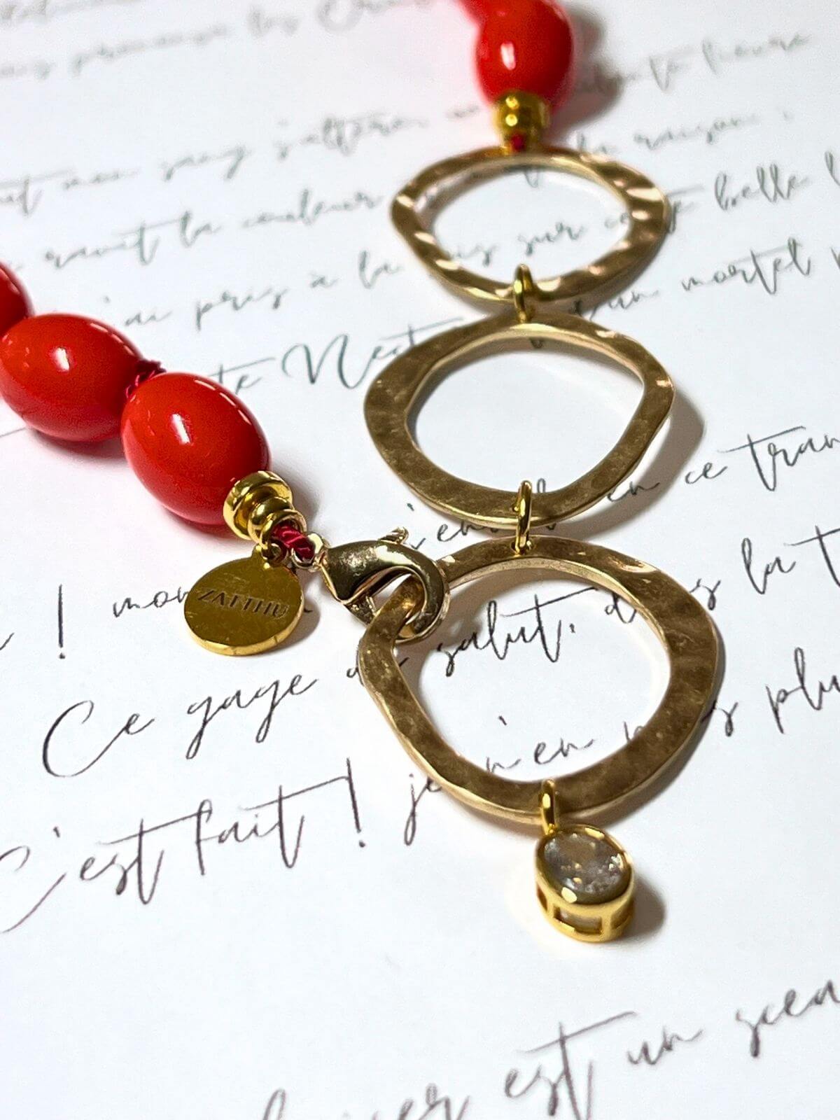 Luit statement ketting rood - One of a Kind