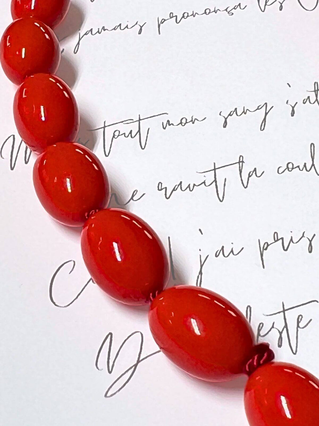 Luit statement ketting rood - One of a Kind