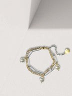 Luni dubbele schakelarmband met parels