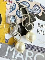 Lupe 925 zilveren oorringen met parel